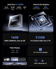 KAMRUI CK10 Intel® Core™ i5-12600H Mini PC