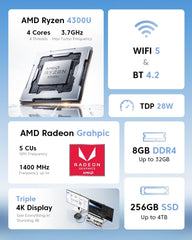 KAMRUI P1 AMD Ryzen™ 4300U Mini PC