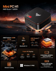 KAMRUI H1 AMD Ryzen 7 6800H Mini PC