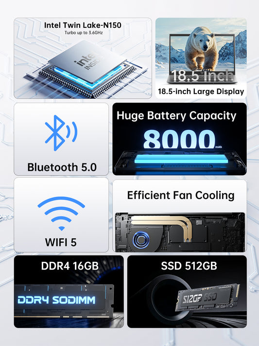 KAMRUI AX18 Intel N150 18.5" Laptop