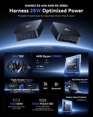 KAMRUI E3 AMD Ryzen5 3500U Mini PC