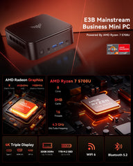 KAMRUI E3B AMD Ryzen 7 5700U Mini PC